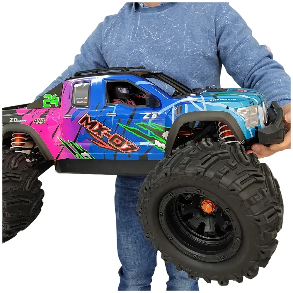 ZD Racing 1/7 Big 2.4G 4WD Monster 80km/h 8S Battery Brushless Motor Hobbywing ESC Off-Road Truck Aluminum Parts RC Car MX-07