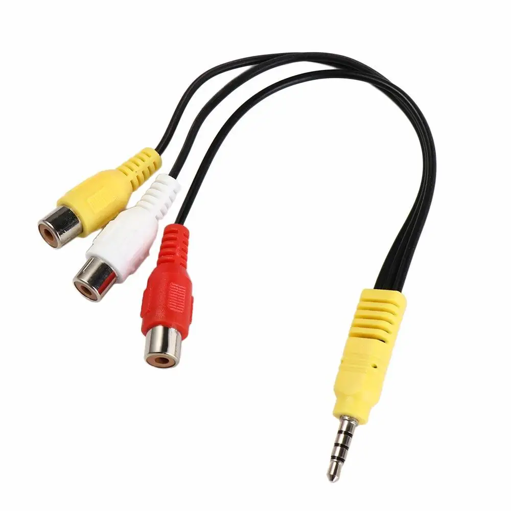 Portable 3 RCA Female RCA Cable 20cm Stereo 3.5mm to Cable 3.5mm Cable Video and Audio