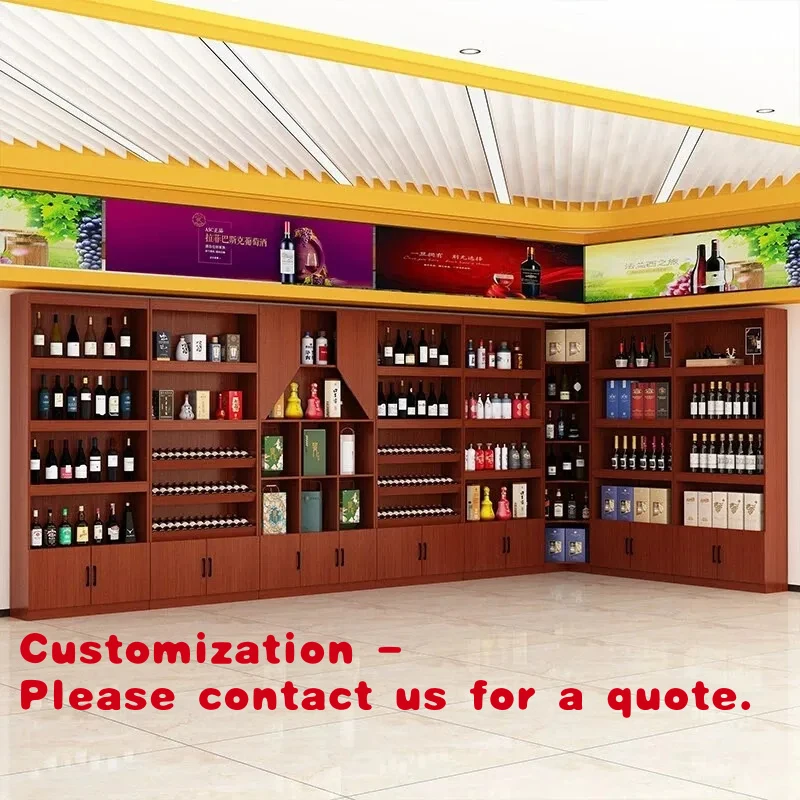 

Элитные настраиваемые витрины для байцзю, красного вина и чая, специальный дизайн прилавков, винные витрины для магазинов у дома