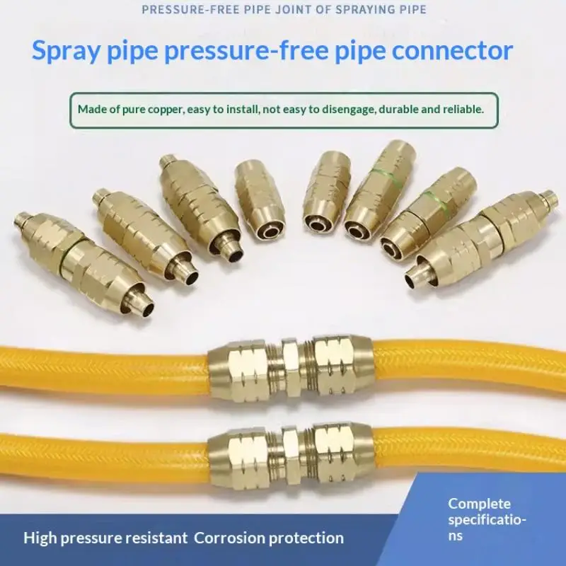 Pressure Hose Adapter Quick Connection Agricultural Spray Pipe Adapter Copper Repair Extension High-Pressure Water Pipe Joint