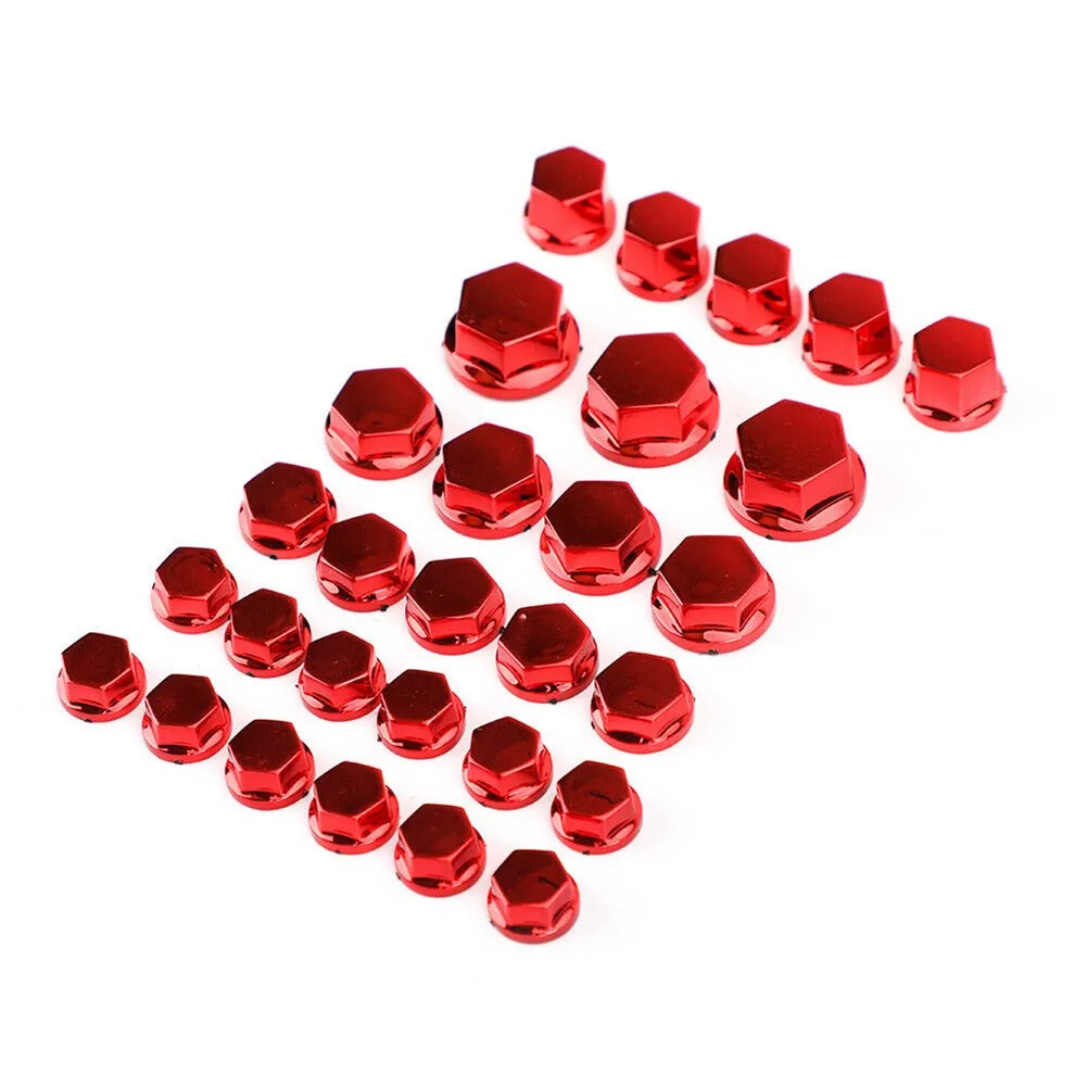 Hexagon Socket Screw Covers for Motorcycle Bolts and Nuts 30pcs Electroplated ABS Plastic to Protect Against Water and Rust