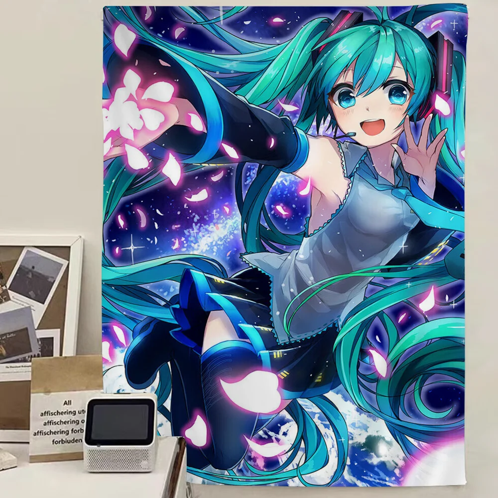 

Virtuall H-HATSUNE Ido M-MIKU мультяшный гобелен искусство научная фантастика домашний декор для комнаты настенный домашний декор