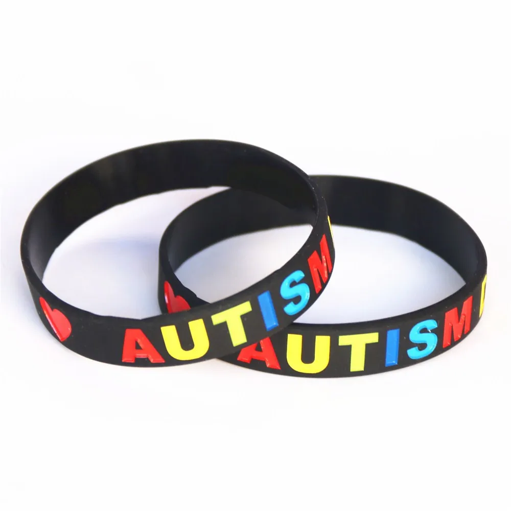 1PC New AUTISM DAD/MOM Silicone Bracelets&Bangles Medical Alert Daily Reminder Awareness Letter Wristbands Gift Adult Size SH123