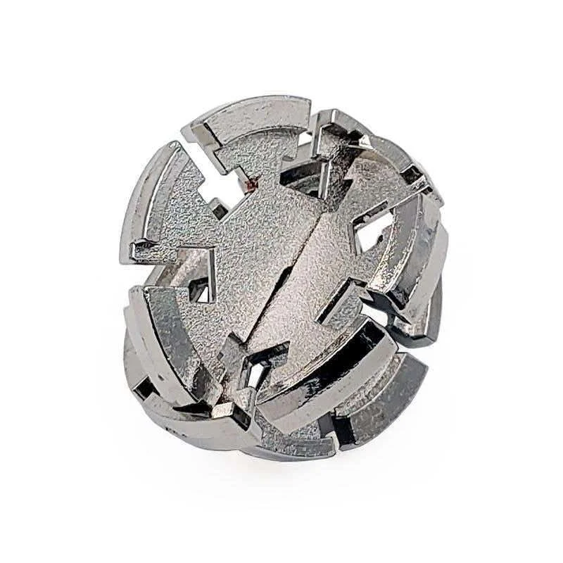 Cast Round Disk Metal Brain Teasers Puzzles For Kids & Adults Difficult Disentanglement IQ Logic Test Interlocking Toys