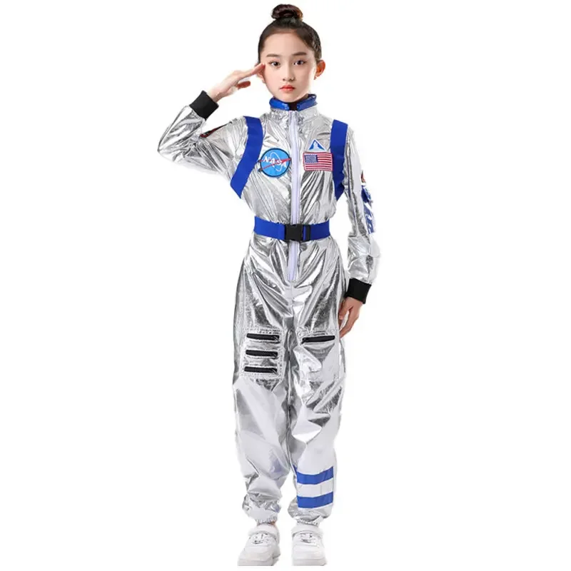 SN55Astronauta Costume Bambini Astronauta Argento Tuta Spazio Festa a tema Dress Up Ragazzi Ragazze Astronauta Cosplay Bambini Spazio $ @ 1w