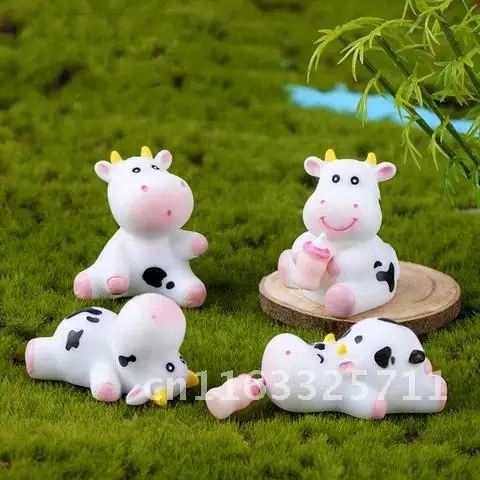 

3Pcs Cute Cow Figurine Miniatures Kawaii Cow Garden Decoration Accessories Yard Garden Decor Mini Cow Kawaii Accessories