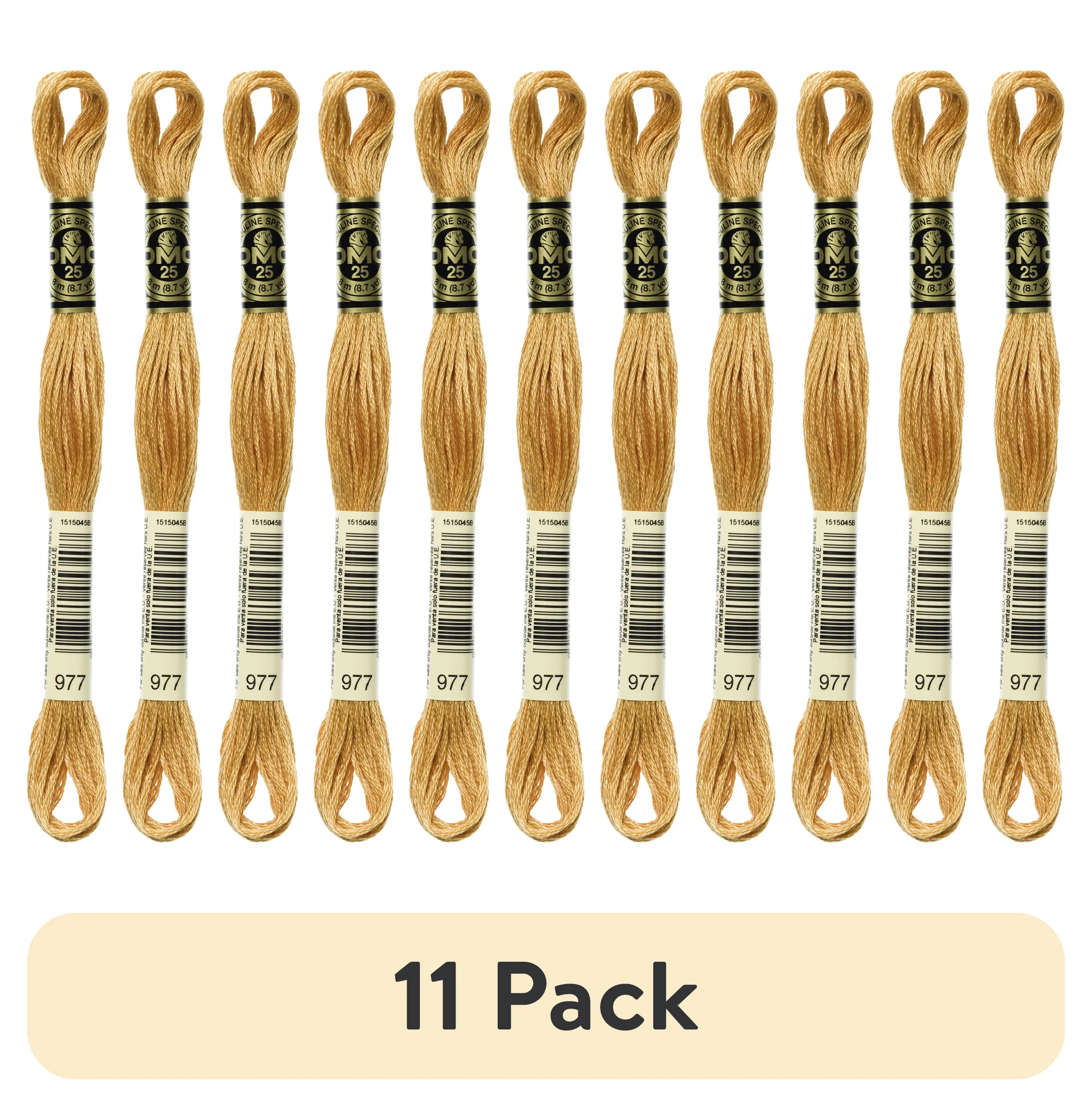 

(11 pack) Mouline Six-Strand Embroidery Thread, Light Golden Brown, 8.7-Yards