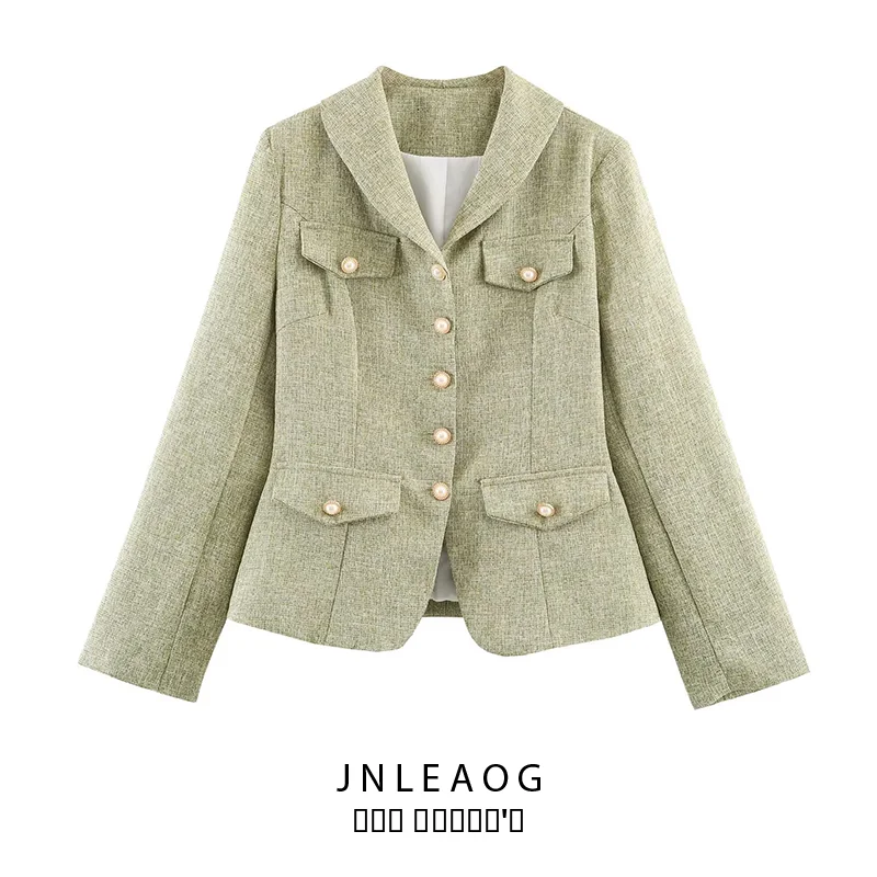 

Faionable Versatile JNLEAOG Women's Autumn New Arrival Perfume Sle Suit Jaet Long Sve Busin Scene Polyester Fabric