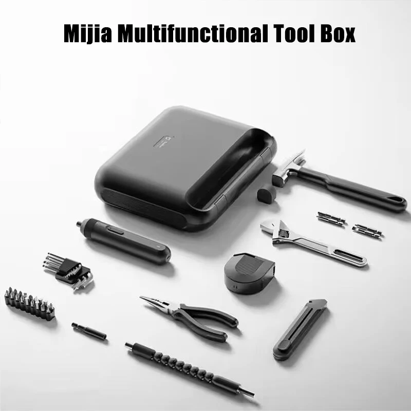 Xiaomi Mijia Set di attrezzi elettrici, cacciavite elettrico + 24 utensili manuali, scatola di ingegneria resistente alla pressione, riparazioni domestiche
