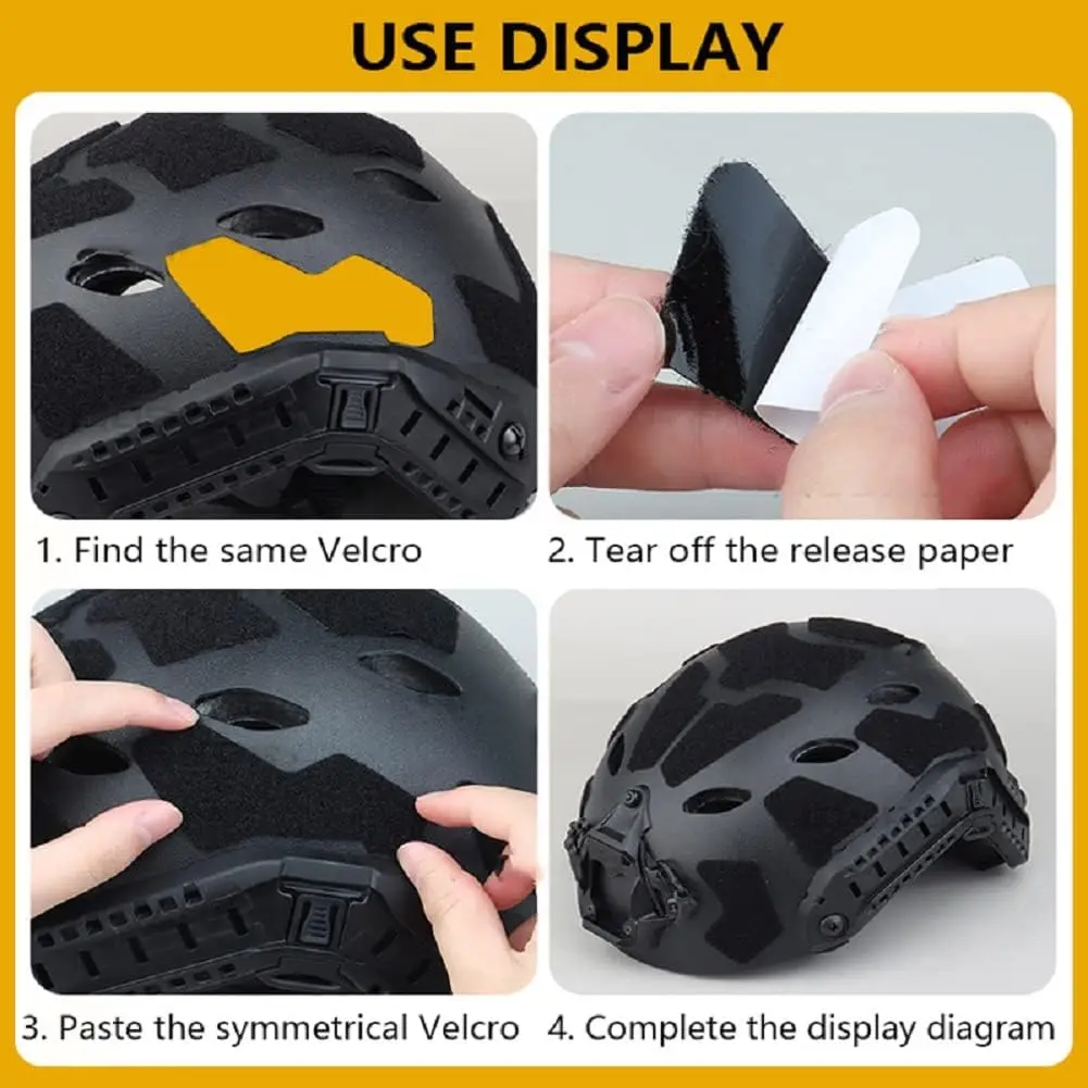 Pegatina mágica para casco rápido, parches para casco CS de caza, gancho adhesivo y bucle para casco rápido, juego de 11 Uds., accesorios para cascos