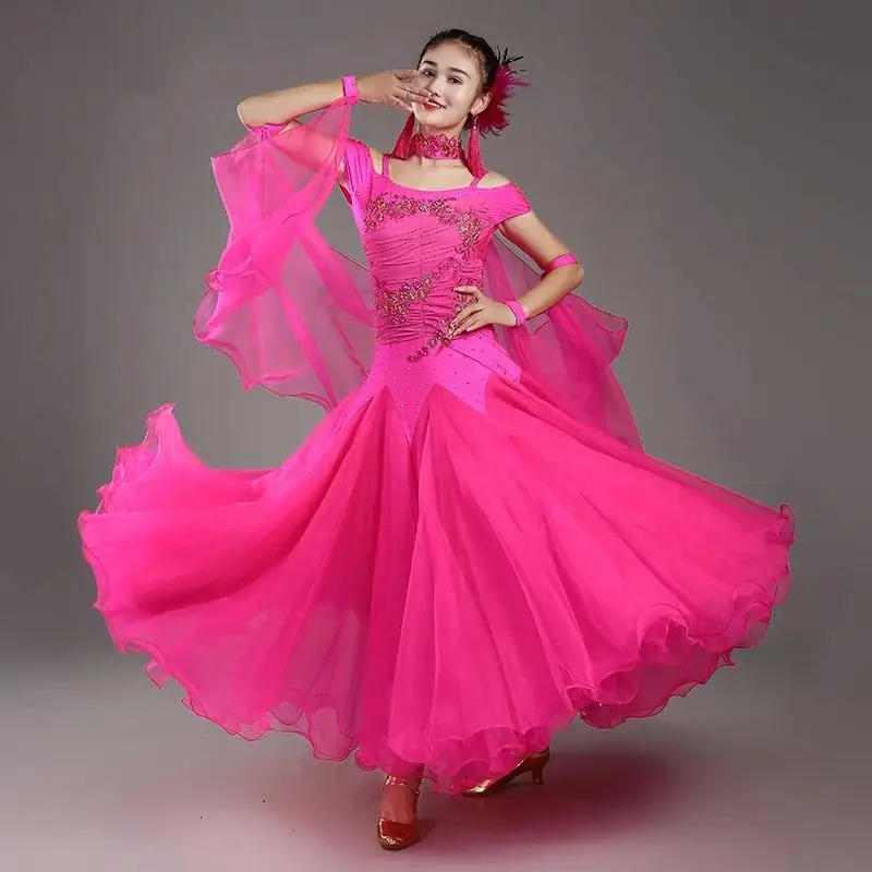 2023 New Professional Modern Dance Dress Standard Ballroom Women Adult Sex Skirts Prom Costume Ladies Female Clothes Waltz Tango