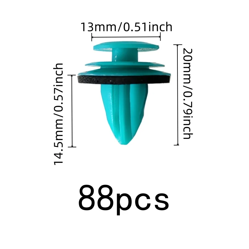 88 pcs Car Door Panel Clips, Cyan Plastic Material for Car Door Panel Fixing, Multipurpose, Versatile