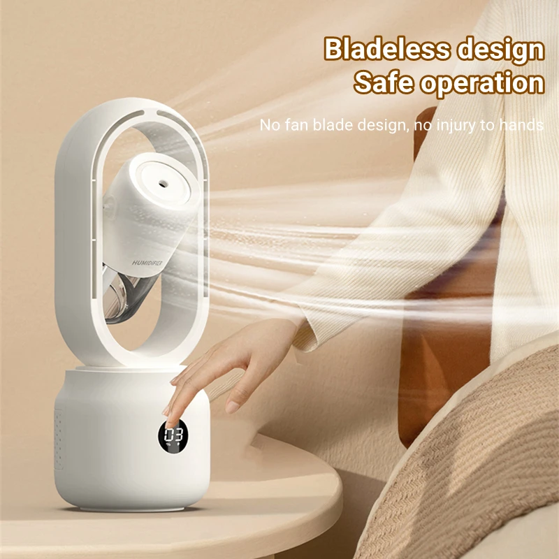 Xiaomi Water Cooled Spray Mist Electric Fan USB Rechargeable Portable Wireless Air Humidifier Bladeless Ventilator Table Fan