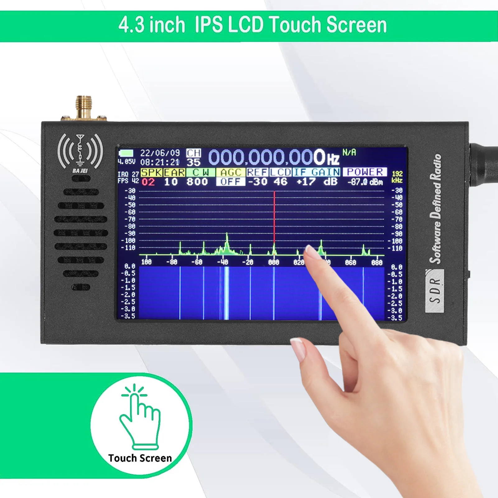 Receptor de Radio DSP SDR 4,3 pulgadas 100KHz a 149MHz FM MW SSB CW HAM receptor de Radio de onda corta DSP SDR receptor de Radio