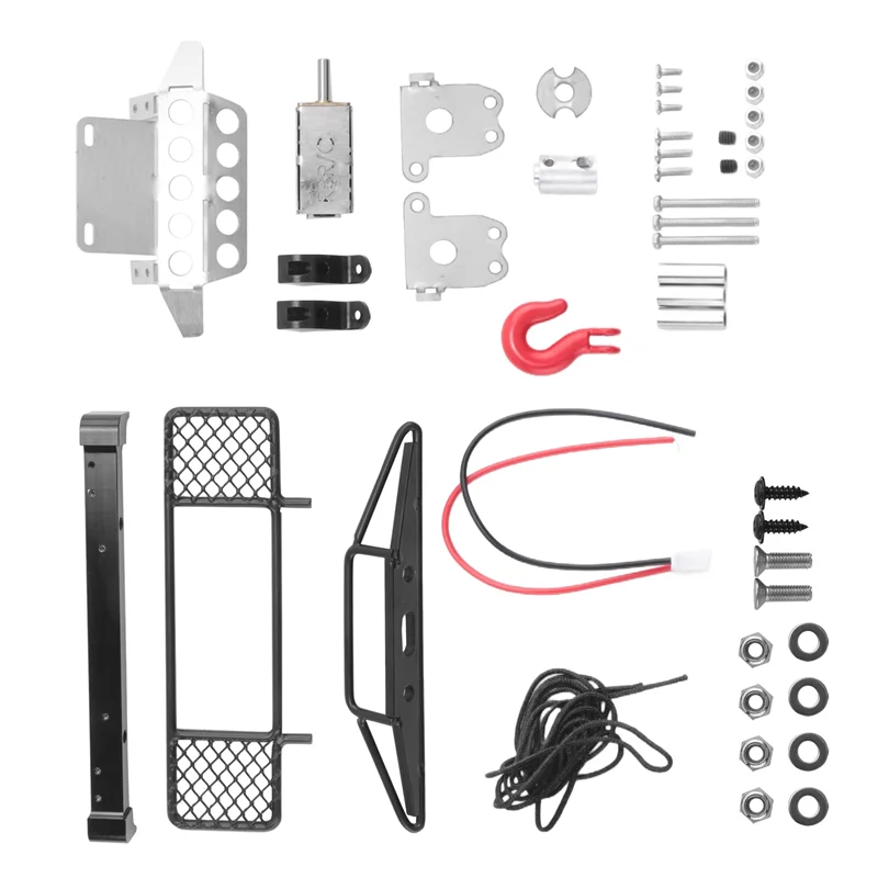 

A45F-DIY металлическая защита переднего и заднего бампера, лебедка для MN D90 D91 D99 MN99S 1/12, обновленные запасные части для радиоуправляемого автомобиля