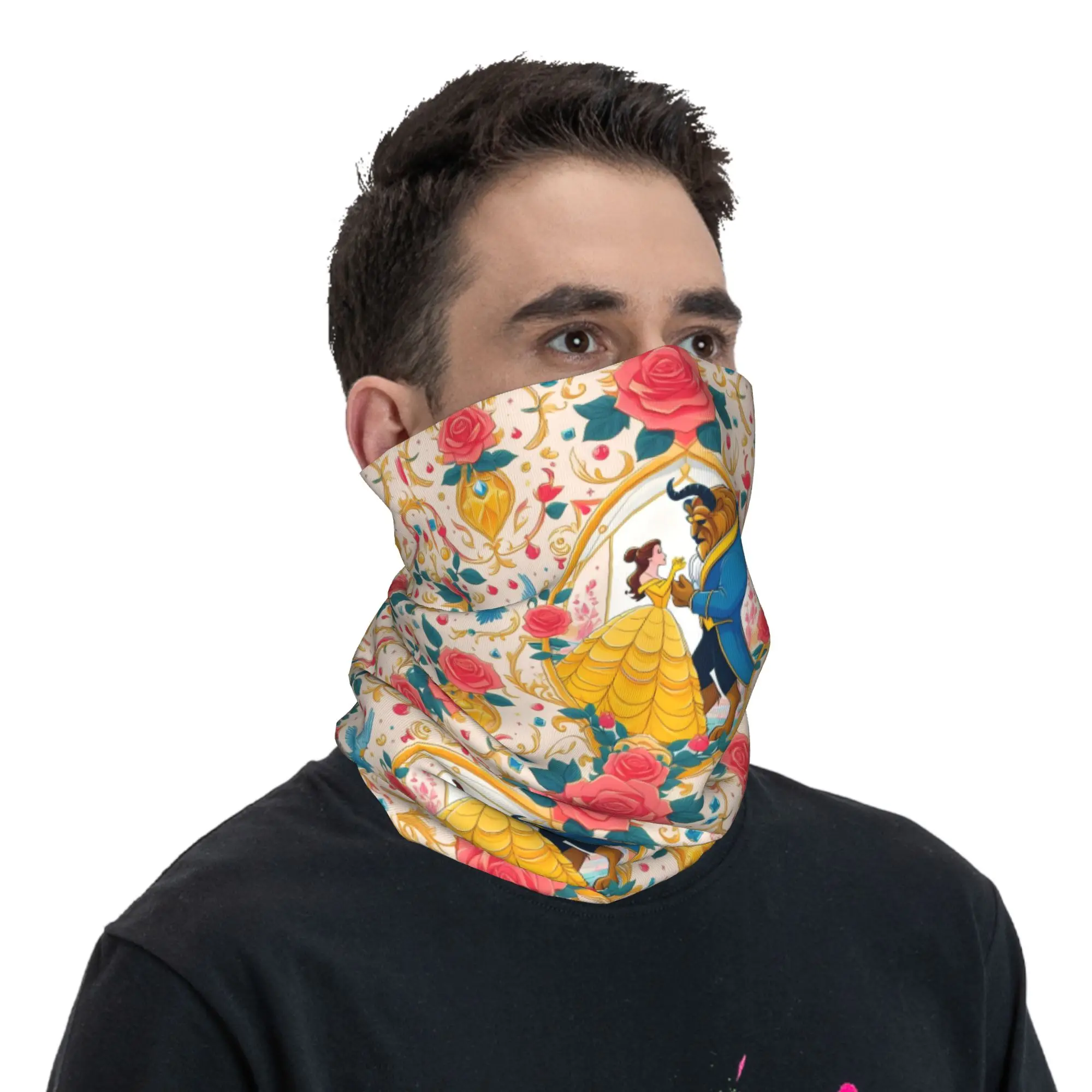 Custom B-Beauty and the B-Beast Neck Gaiter Men Women UV Face Shield Winter Movie  Bandana Scarf for Ski view 5