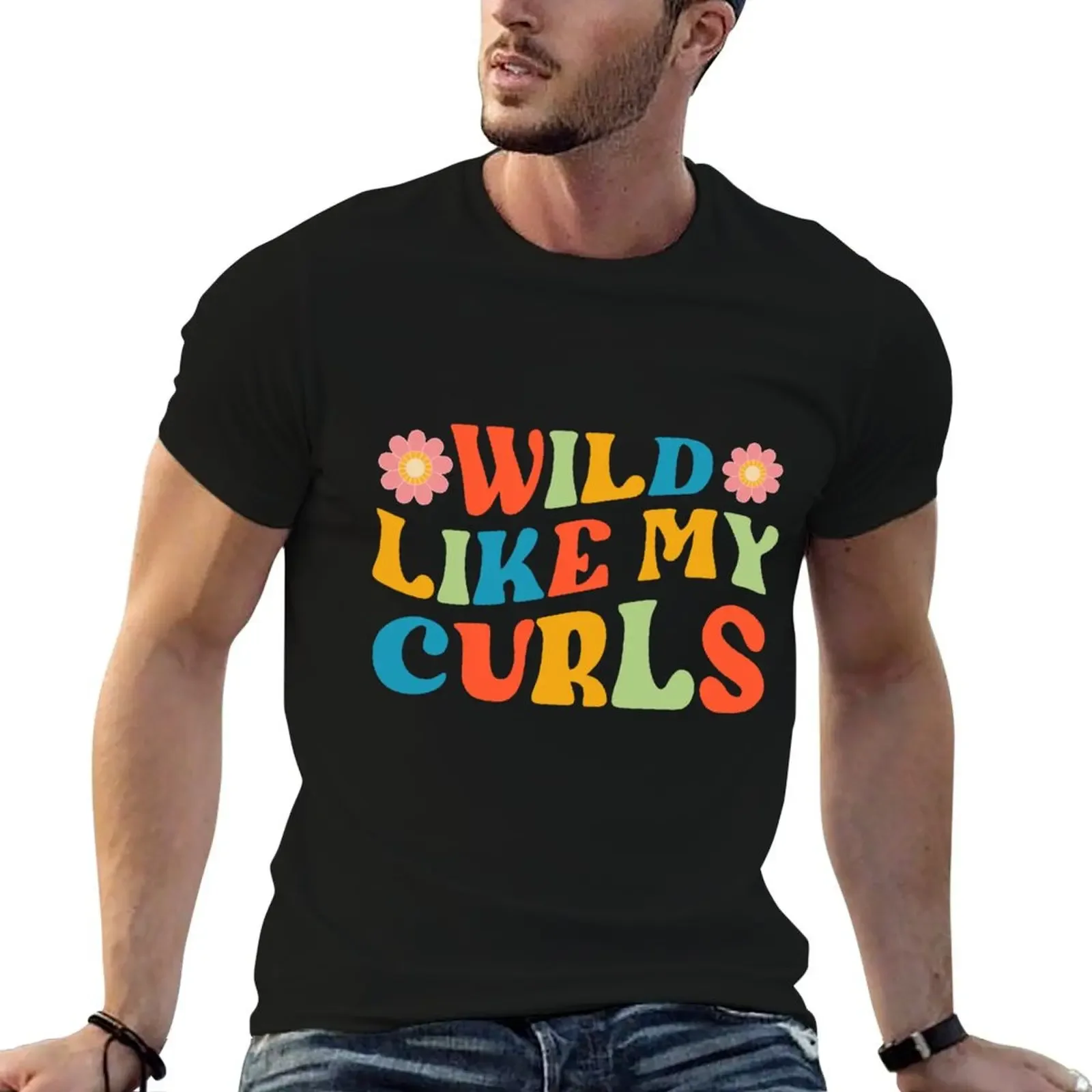 Celebratory Curly Hair Tee Wild Like My Curls T-Shirt sports fans Blouse basketball graphic tees sweat shirts, men