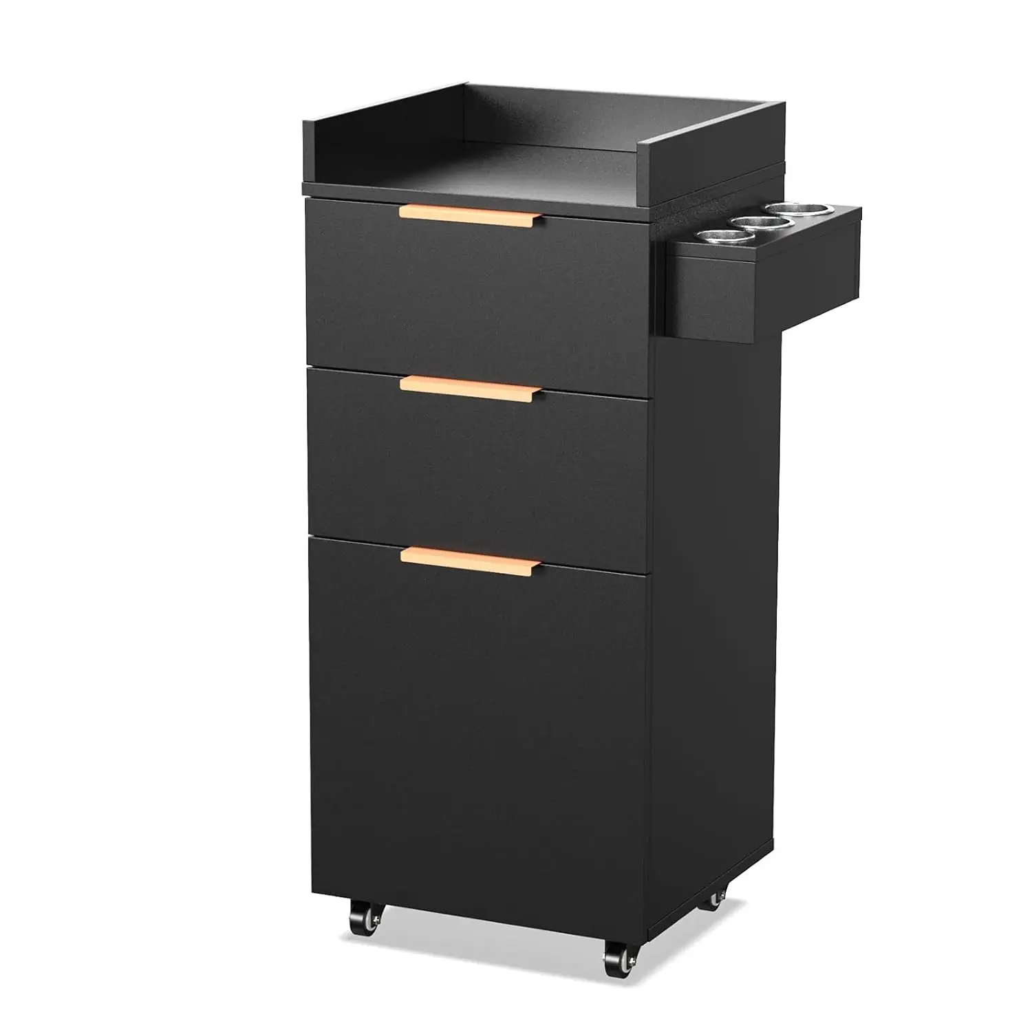 

Salon Cart with Wheels, 3-Tier Rolling Hair Styling Station, 2 Drawers & Adjustable Shelf, Hair Dryer Holder, Mobile Organizer f