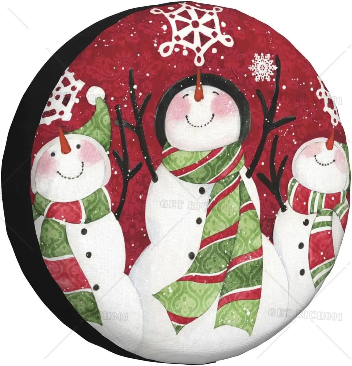 Christmas Snowman Spare Tire Cover Wheel Protectors Universal Dust-Proof Waterproof Fit for Trailer Rv SUV Truck Camper Travel