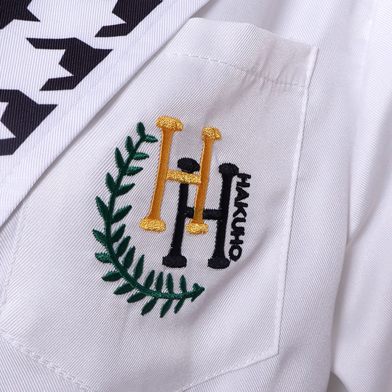 الأزرق قفل أنيمي تأثيري حلي شعر مستعار الحلقة ناجي Seishiro ريو ميكاجي DK زي مدرسي الأبيض التطريز سترة هالوين البدلة