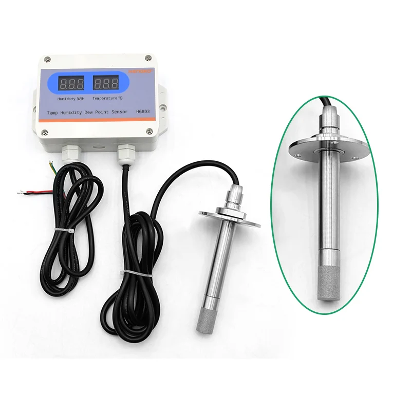 HG803 lange Long Tube Stainless Steel Split Probe Meter 4 20mA Rs485 Temperature and Humidity Sensor Transmitter