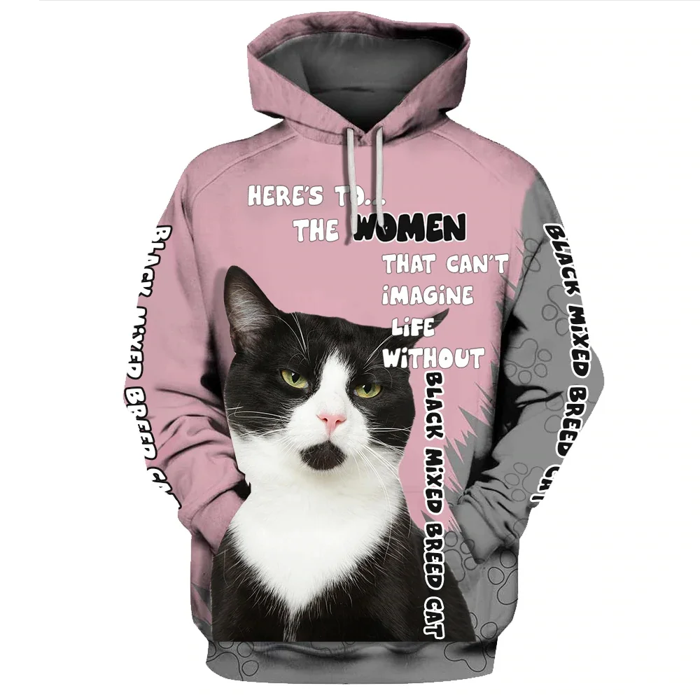 HX Maine Coon Hoodies Animal Cats 3D Graphic Paws Art Paint Sweatshirts Hoodie Fashion Pullovers Women Sportswear