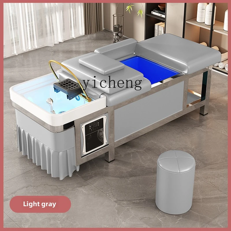 

HSN hair salon Thai hair treatment water circulation fumigation with heater stainless steel water storage shampoo bed