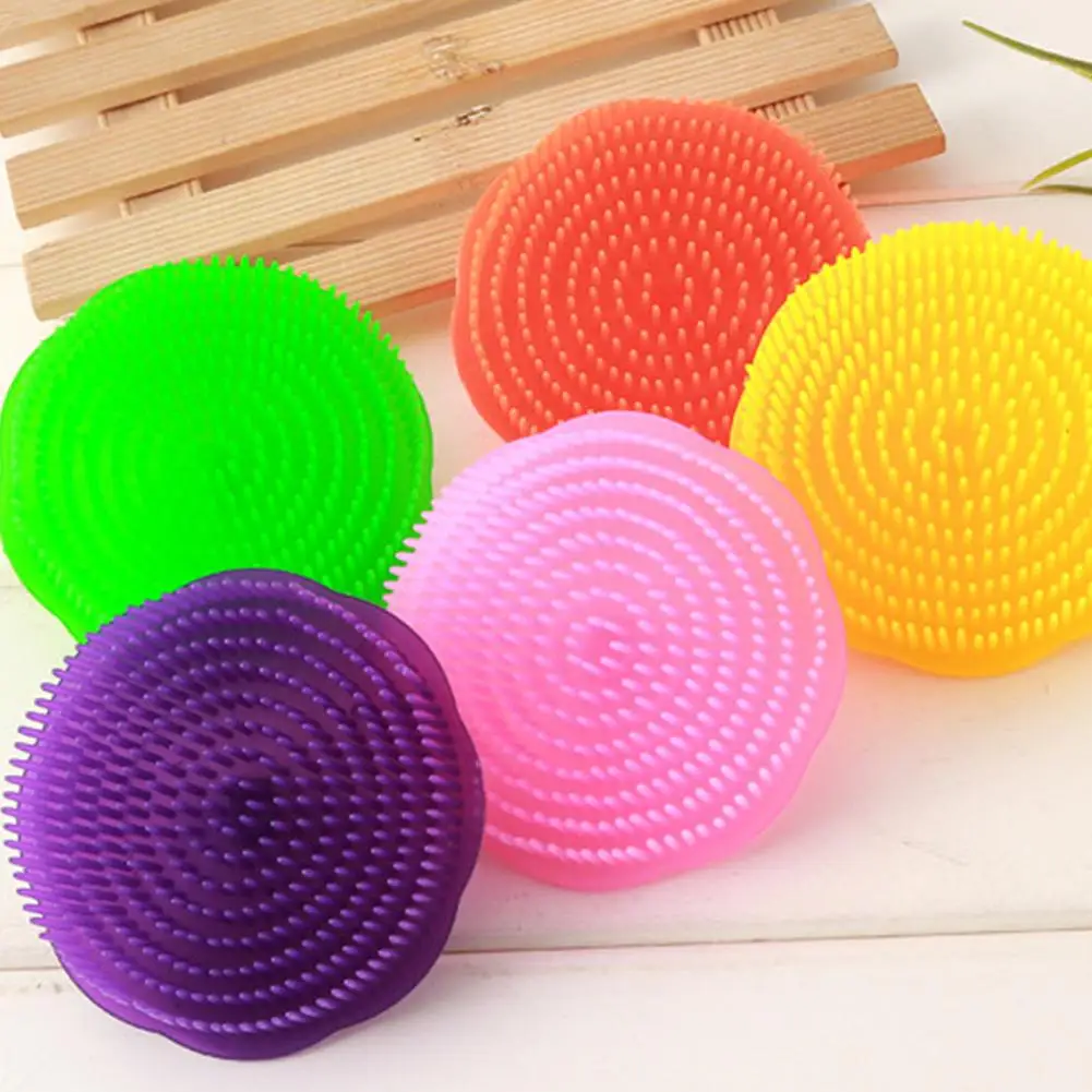 Peigne de lavage des cheveux en silicone, massage de la tête, brosse ronde pour cuir chevelu, shampoing, C X1P0