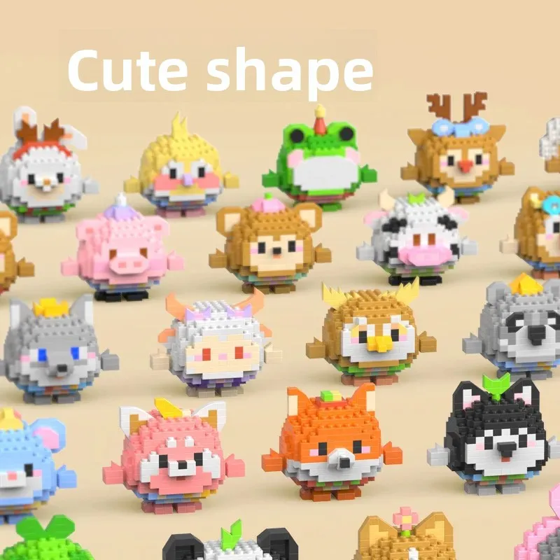 مكعبات بناء كرتونية على شكل دب لينا على شكل فراولة متوافقة مع ألعاب بيض حيوانات ليغو ألعاب تعليمية لتجميع الأطفال