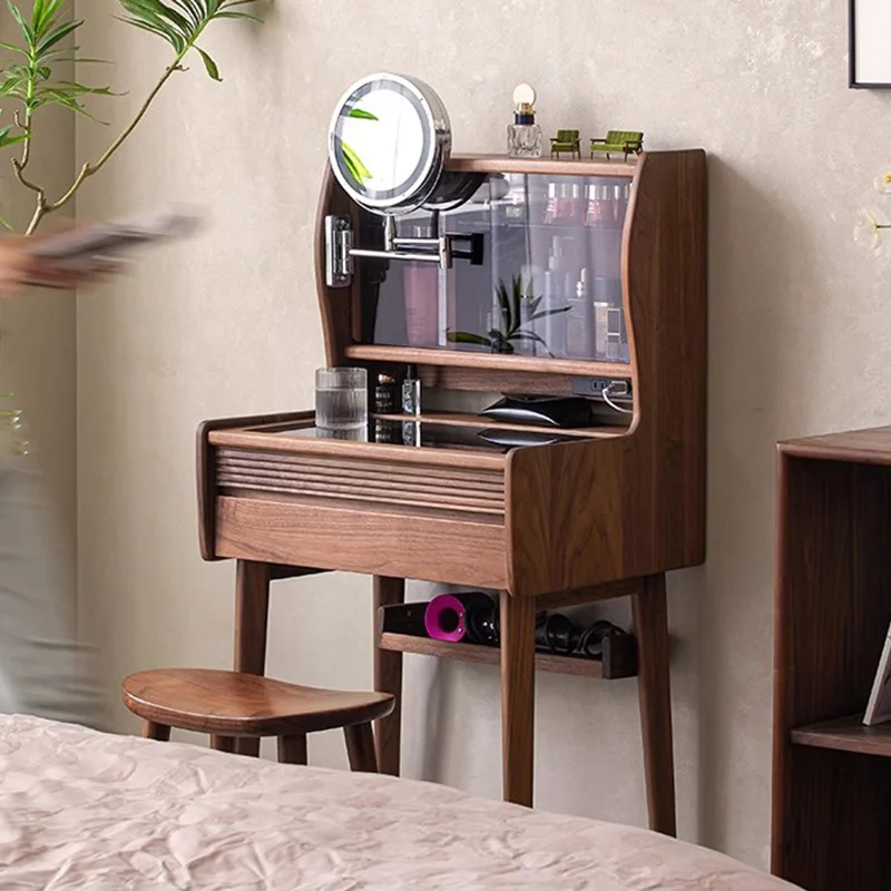 

Drawers Storage Vanity Table Beauty Cosmetics Wood Mobile Modern Luxury Dressing Table Bedroom Penteadeira Trendy Furniture