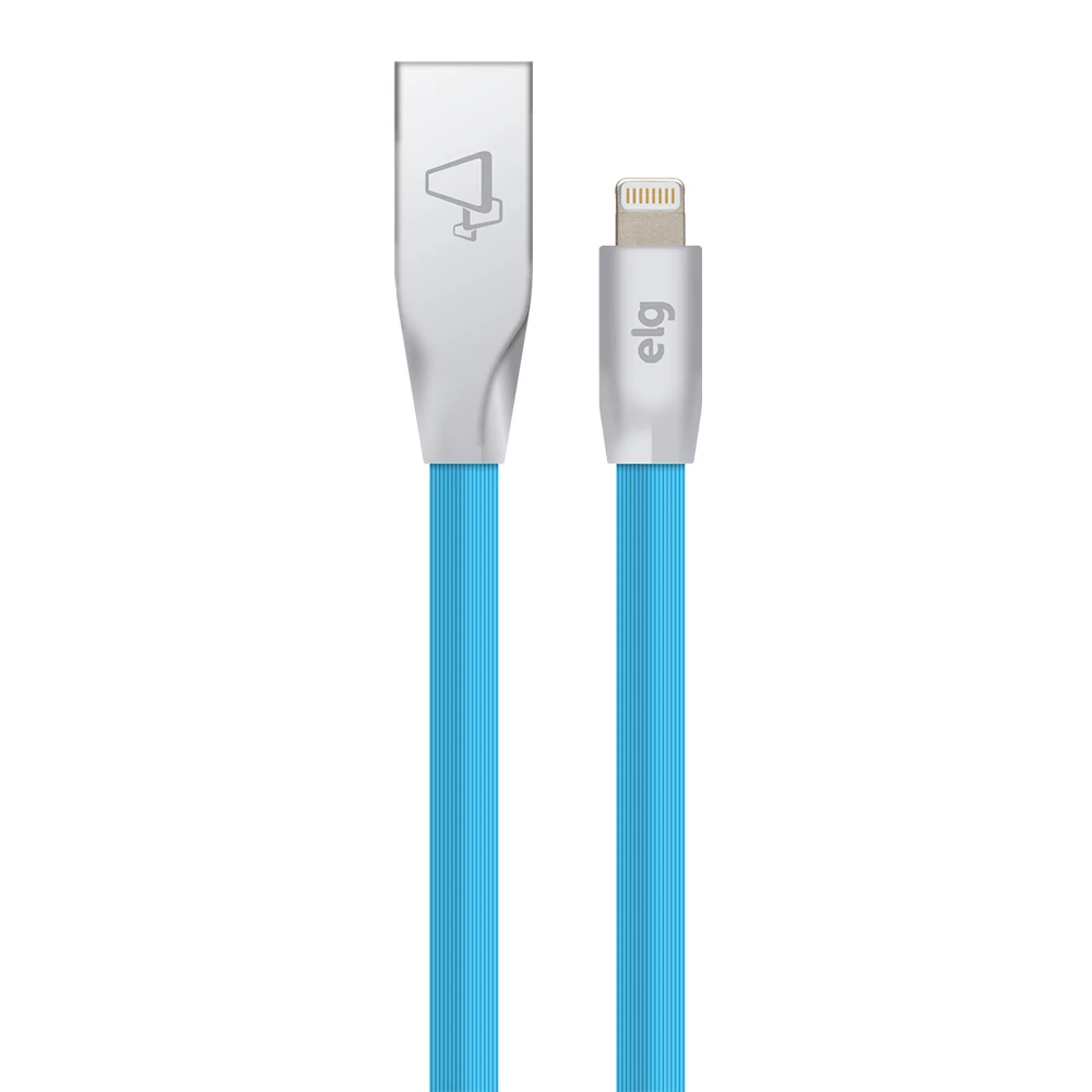 Blue Triangle Flat Cable for Iphone with 1 meter-ELG