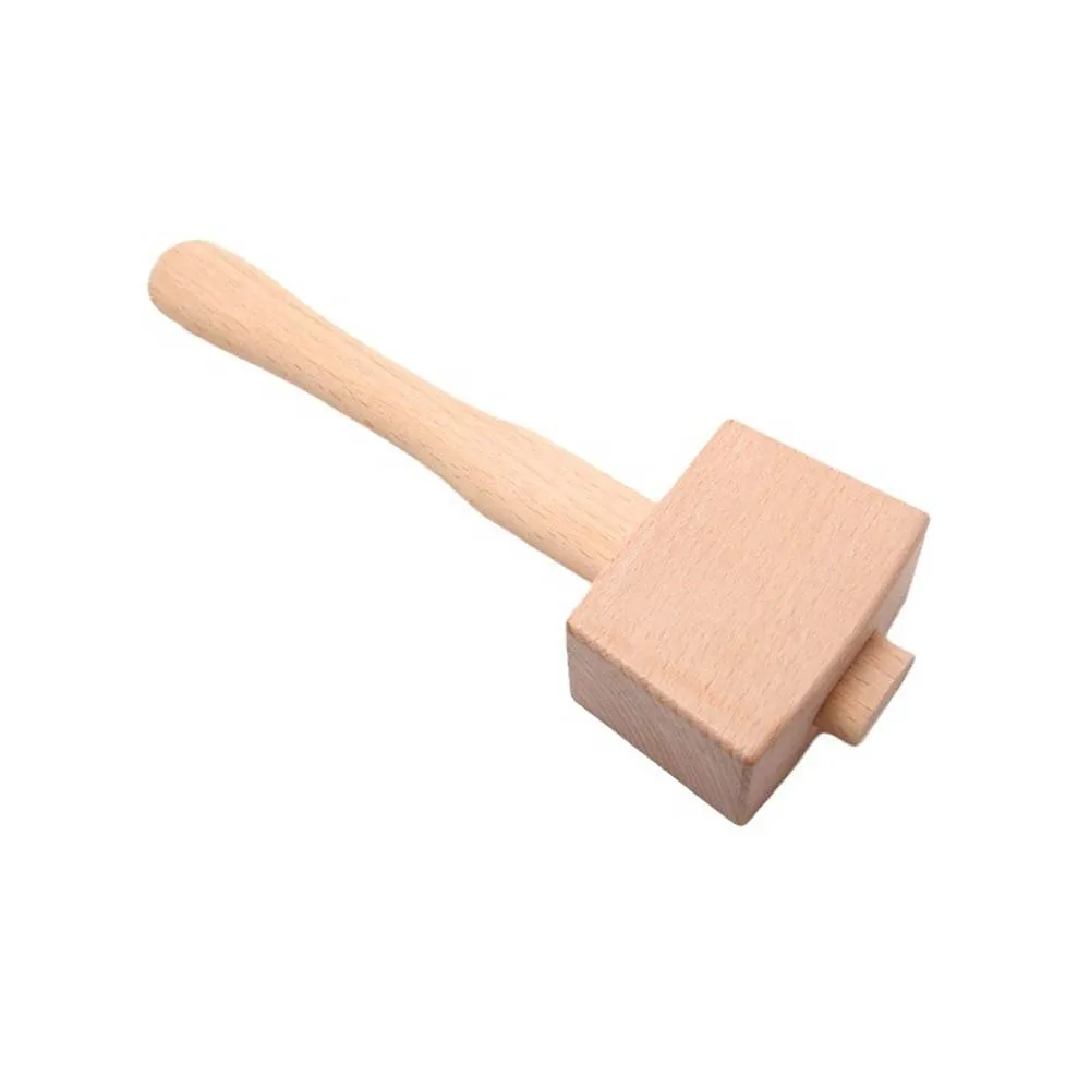 Handmade DIY wooden hammer, round hammer, wooden hammer, children's handmade log hammer, beech wood woodworking hammer, solid wo