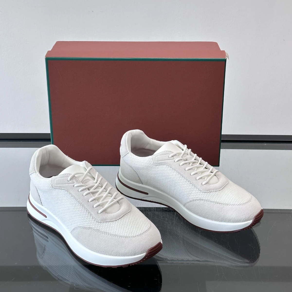 Luxe Heren Suède Mesh Casual Sneakers Chunky Ademend Retro Loopschoenen Veelzijdige Verhoogde Skate Trainers Buitenschoenen