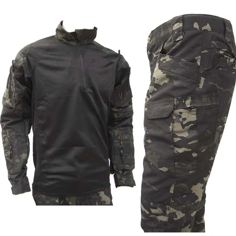 Camo Tactical Suits Training Sets MCBK Army Multicam Combat Uniforms Workwear Pants Men Trainning Hunting Clothes Wear-resisting