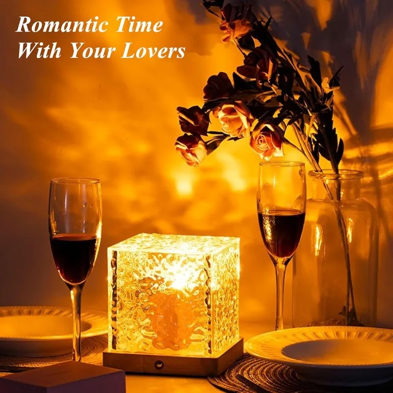 New RGB 16 Colors Night Light Remote Ocean Wave Projection Lamp Aurora Projector Lights Home Decor Rechargeable Table Nightlight