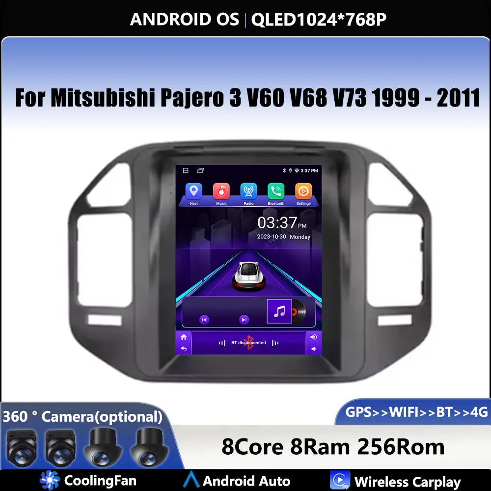 

For Mitsubishi Pajero 3 V60 V68 V73 1999 - 2011 Car Android OS Carplay Autu Radio Navigation GPS Multimedia Video Player