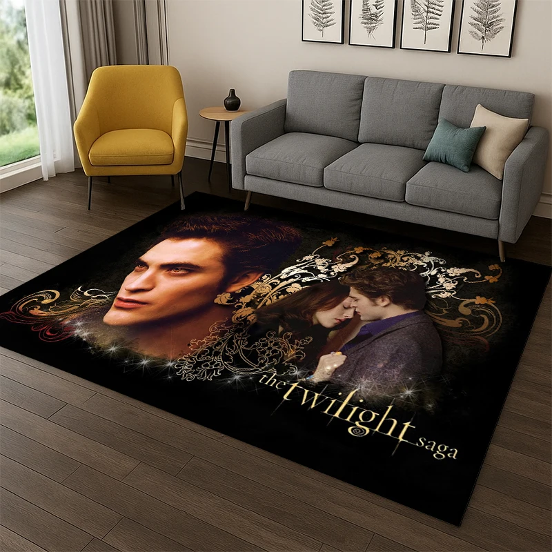 Classic Twilight Saga Edward Bella Carpet Rug for Playroom Bedroom Living Room Sofa Home Decor,kid Area Rug Non-slip Floor Mat