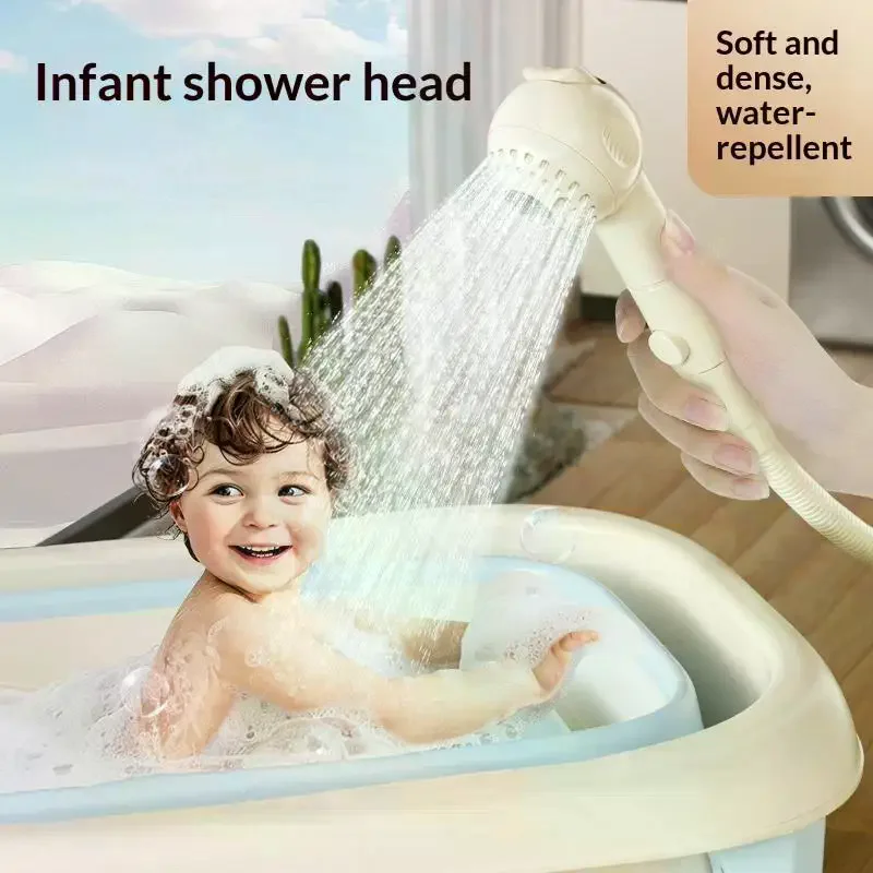 Baby Shower Head Set High Pressure Children Bath Shower Backwashing Design Adjustable for Toddler Home Bathing