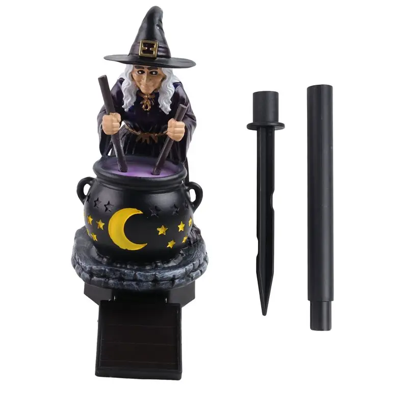 【Big Deal】Solar Powered Halloween Garden Light-Witch& Glowing Cauldron-Enchanting Outdoor Decor For Spooky Nights