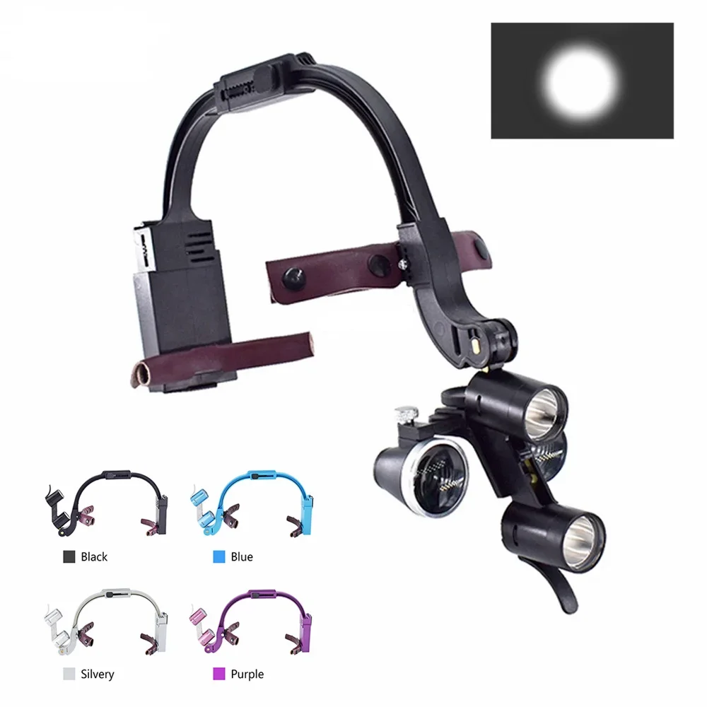 Dental LED Head Light Lamp 2.5X 3.5X Dentisit Surgical Headlight Magnification Binocular Loupes For Lab Dentistry Equipment