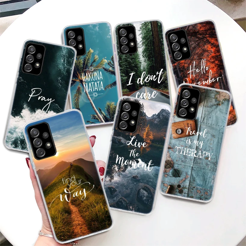 Travel Mountain Beach Proverb Coque Phone Case For Samsung Galaxy A51 A50 A71 A70 A41 A40 A31 A30 A21S A20E A10 A11 A01 A6 A7 A8