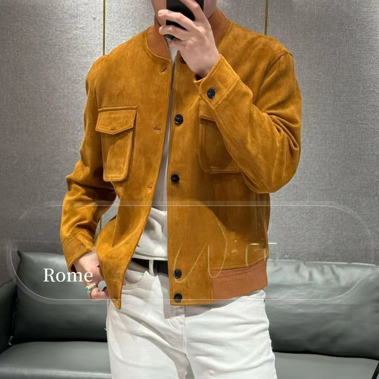 

Мужская повседневная куртка с бархатным бейсбольным воротником Briti Sle, легкая роскошная модная рабочая одежда, простая верхняя одежда