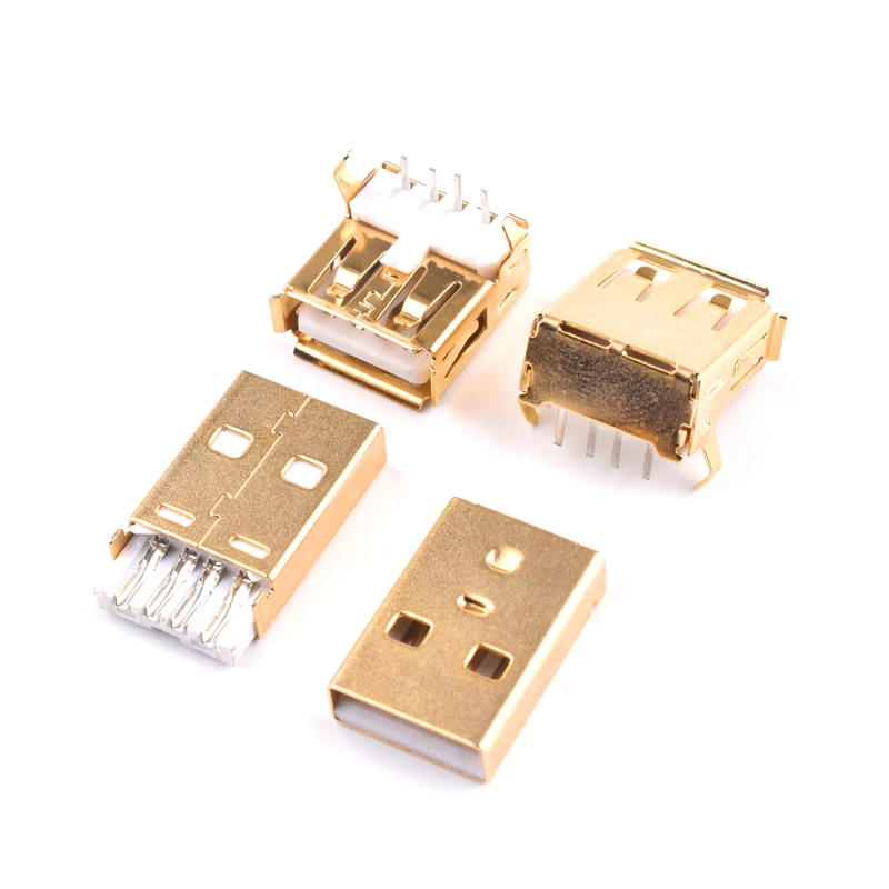 USB Gold-Plated Female-Female Connector Socket a Type a Female to Male Patch Straight Cable for Data Transfer And Charging