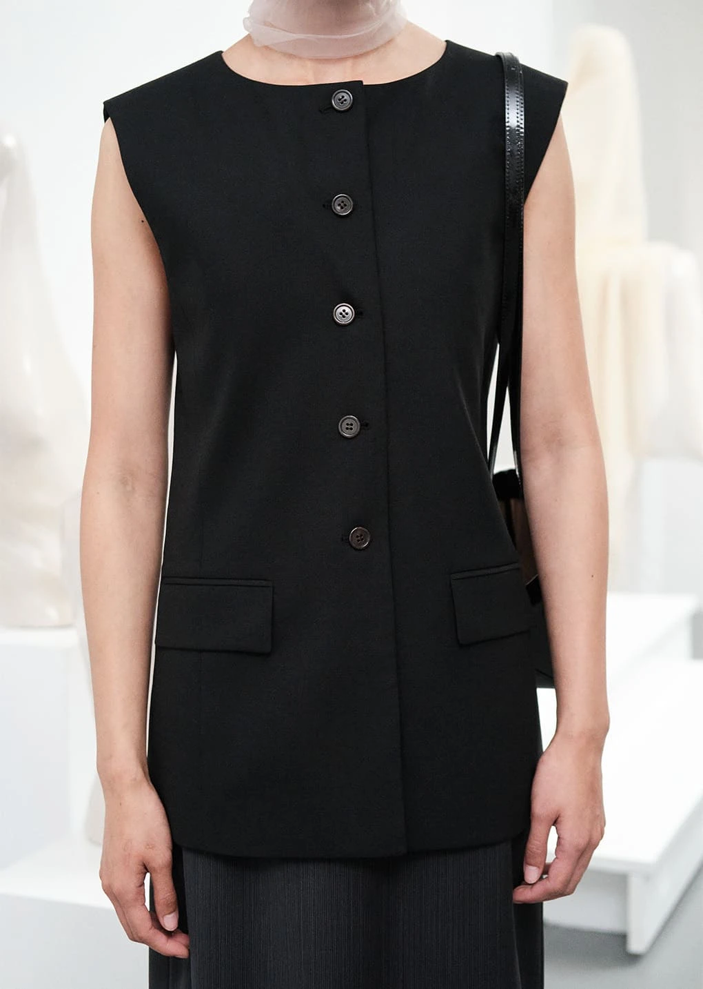 

Sli Slim Fit round Ne Casual Suit Vest PREON Early Spring New Faion High End Feel Commute Sle Single Button Pure Color