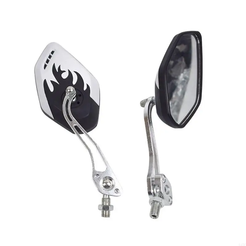 547C 1 Pair Universal Motorcycle Aluminum Rear View Black Handle Bar End Side Rearview Mirrors