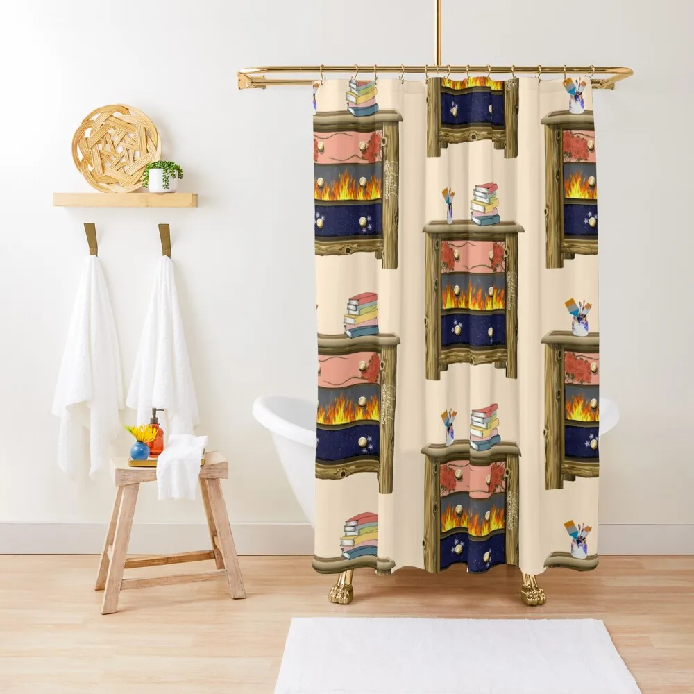 

Feyre’s Painted Dresser ACOTAR dresser Shower Curtain Funny Shower Shower Bathroom Set For Bathroom Curtain