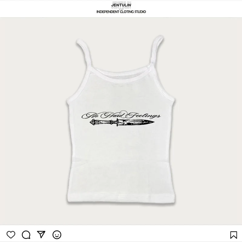 Gothic Grunge Punk Tees Hip Hop Rock Streetwear Casual Sexy Crop Top Y2K Retro Harajuku Emo Mädchen Ästhetische Mode Leibchen Tops