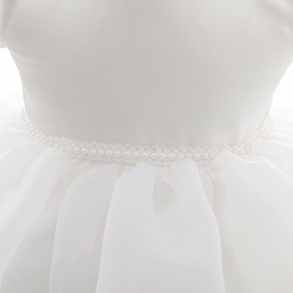 Wholesale Birthday Dresses Beautiful Ball Gown Beaded Flower Baby Girl Dress New Design Pageant Luxury High Quality