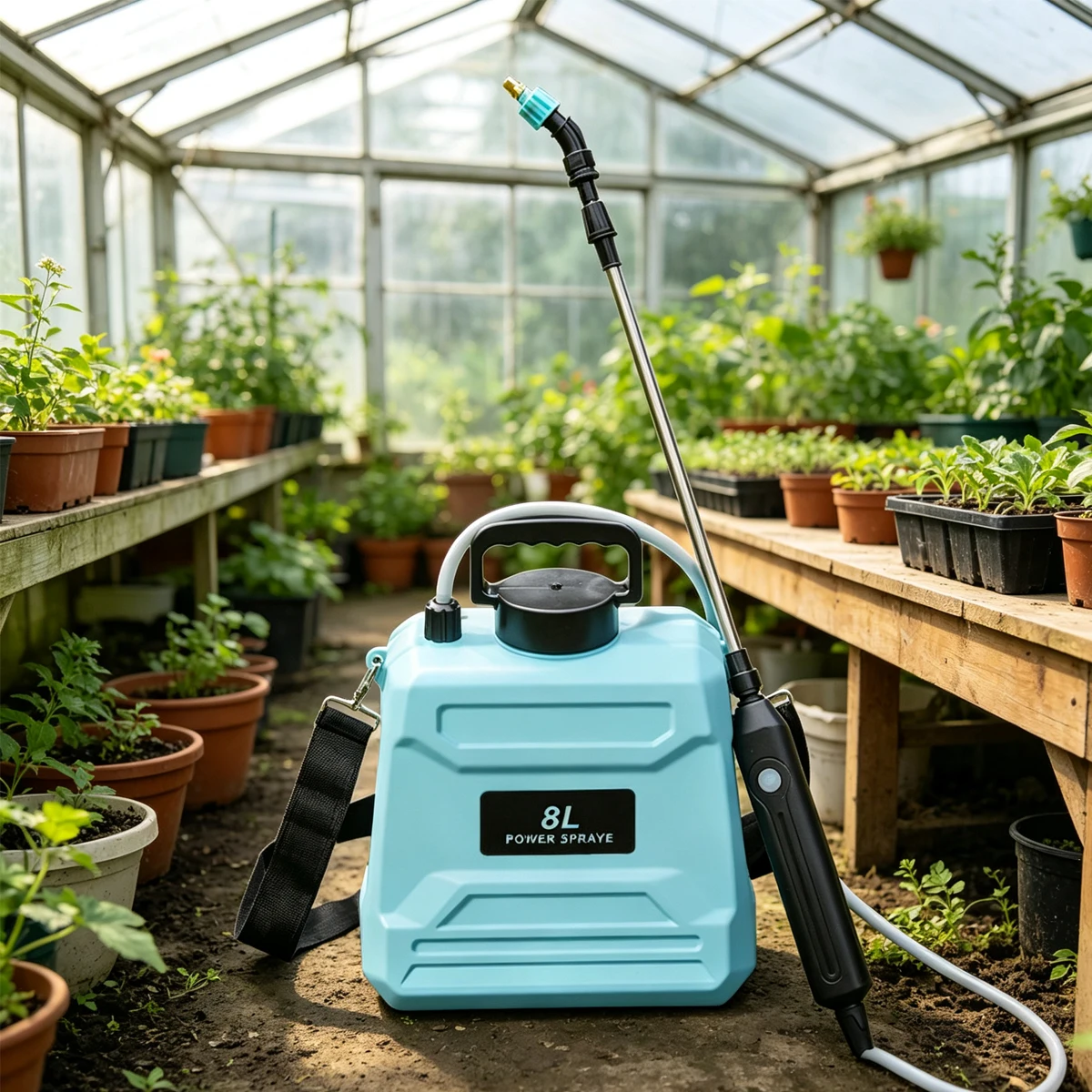 High Pressure Sprayer Rechargeable Automatic Electric Strong Battery Garden Mist Water Spray Agricultural Use Plant Fumigator 8L