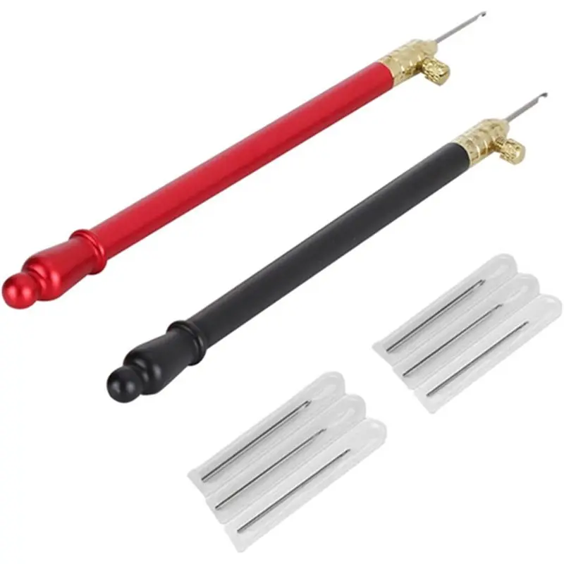 ABXD مقبض من الفولاذ المقاوم للصدأ خطاف كروشيه فرنسي تصميم مريح يتضمن 9 إبر، مثالية لحياكة الخياطة والخياطة، DIY Proj #4